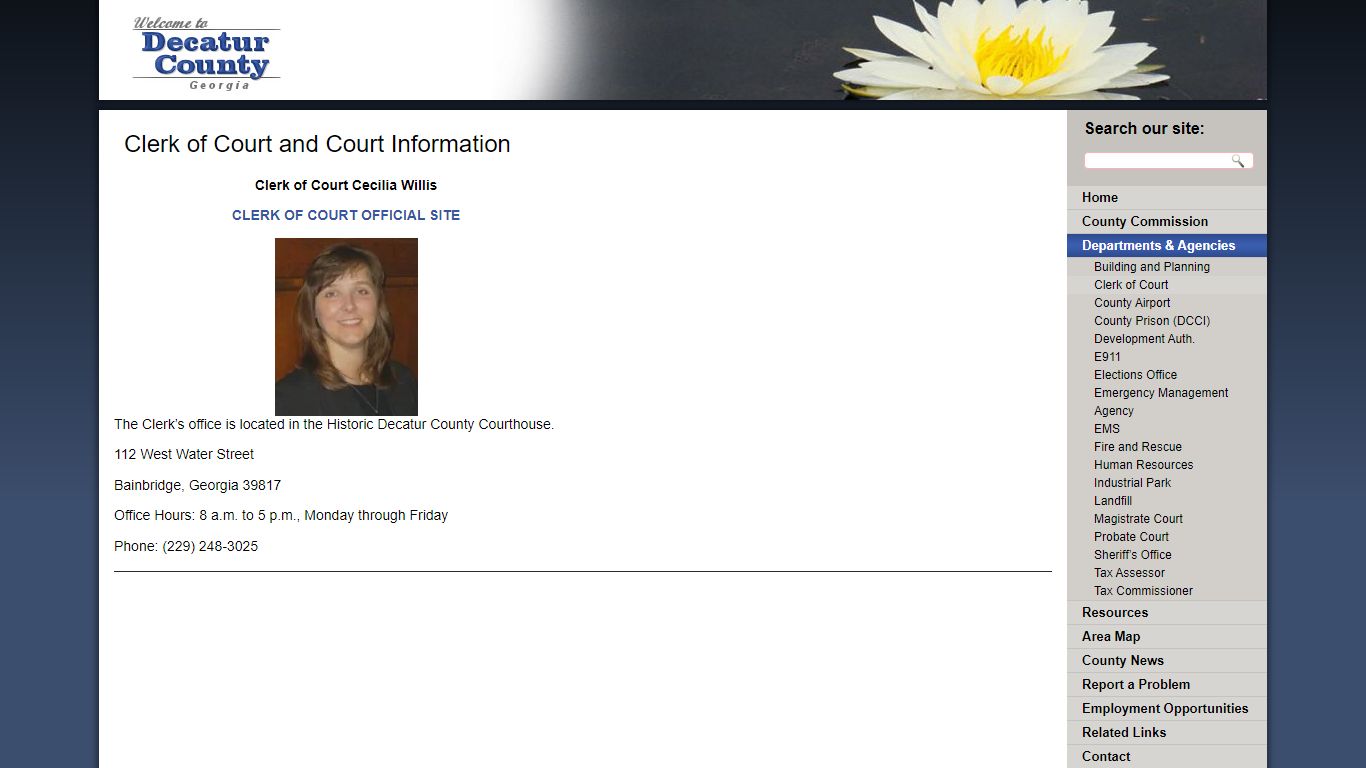 Clerk of Court and Court Information | Decatur County GA